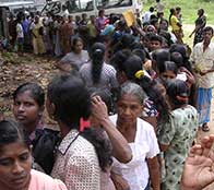 tsunami victims in Sri Lanka line up for supplies as Heatherr Bosch reports