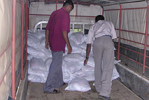 Relief supplies for the victims of the tsunami in Sri Lanka