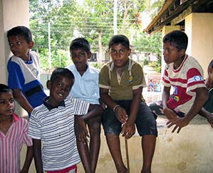 Children at the World Vision distribution center in Sri Lanka