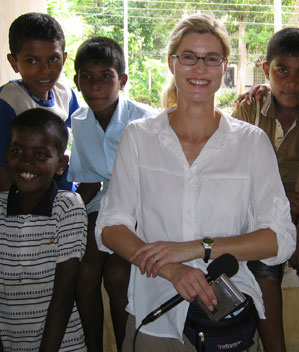 Heather Bosch reporting from the tsunami refugee center where children were happy to be gettting relief supplies
