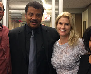 Heather Bosch and Cosmos host and scientist Neil deGrasse Tyson at CBS News headquarters in New York City 2015