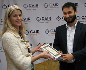 Heather Bosch in Seattle with Arsalan Bukhari, CAIR-Washingtona�?s Executive Director.